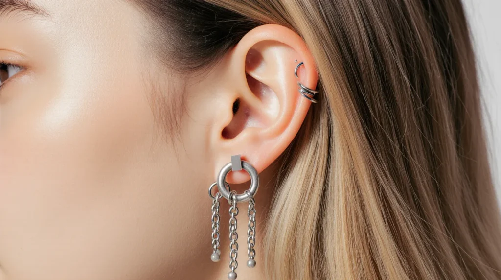 Helix Piercing Trends 2025 – Stylish Looks & Smart Care 3 Pain, process, and helix piercing healing time